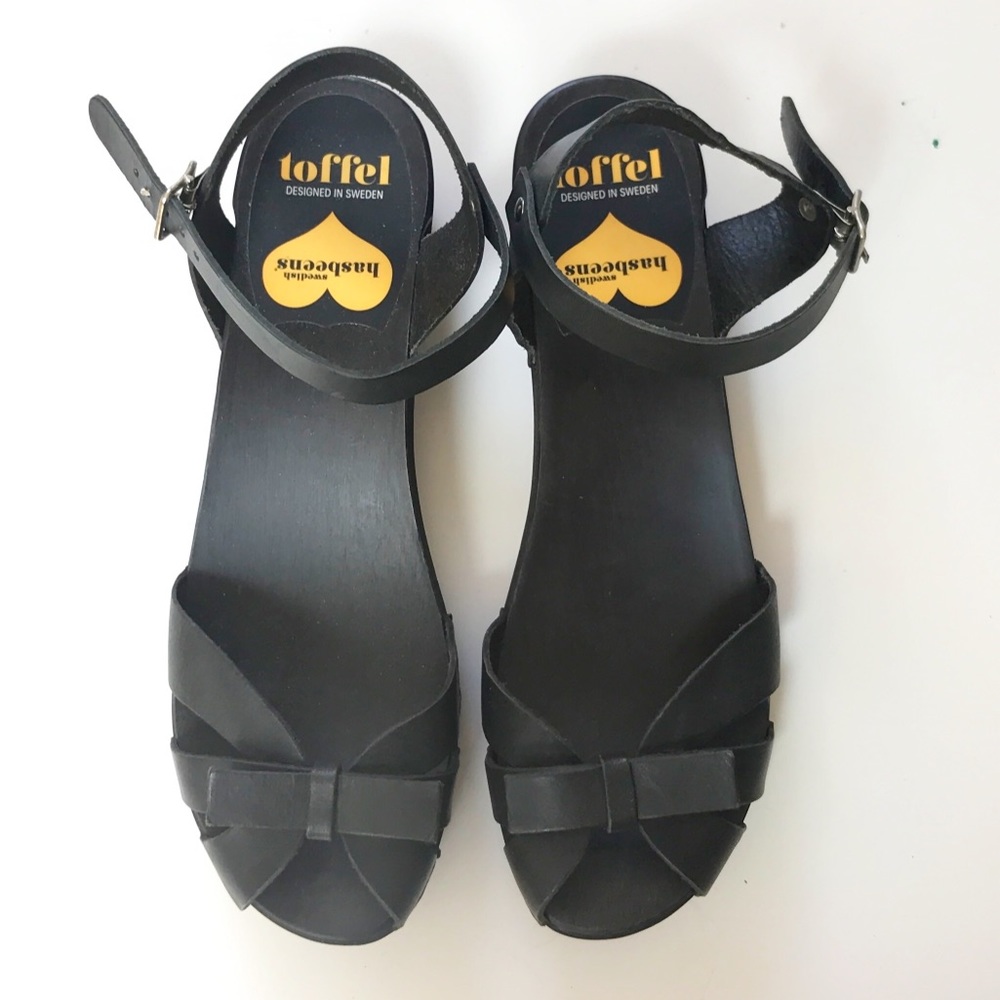 Swedish Hasbeens Black Papillon - Size 38 NWOT